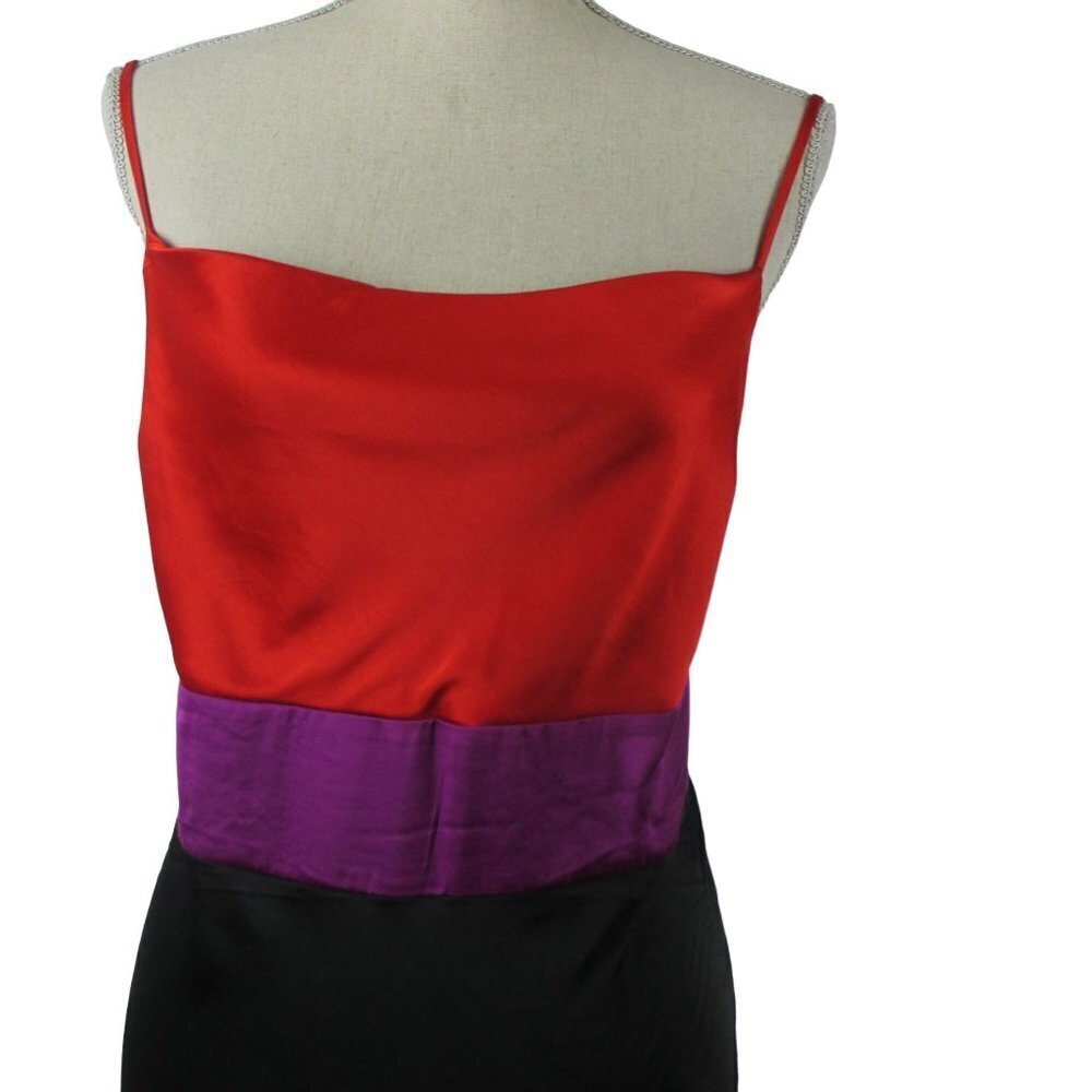 Express Satin Slip Dress Color Block Tier Midi Size XS  Holiday Party NWT $98 - Picture 6 of 10